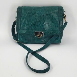 Teal Cole Haan Snake-print Jenna Shoulder/Crossbody
